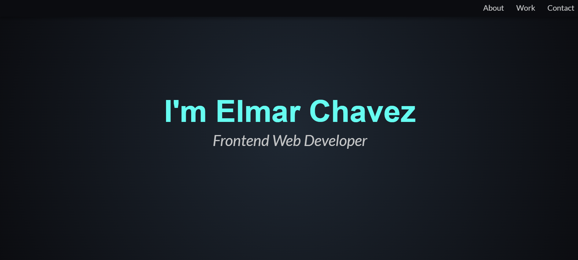 Screenshot of the personal portfolio page.
